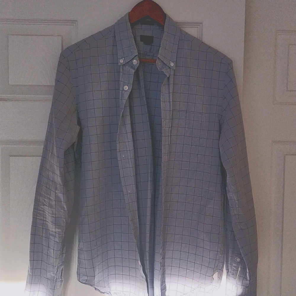 J. Crew - US M - slim fit - blue check sports shirt